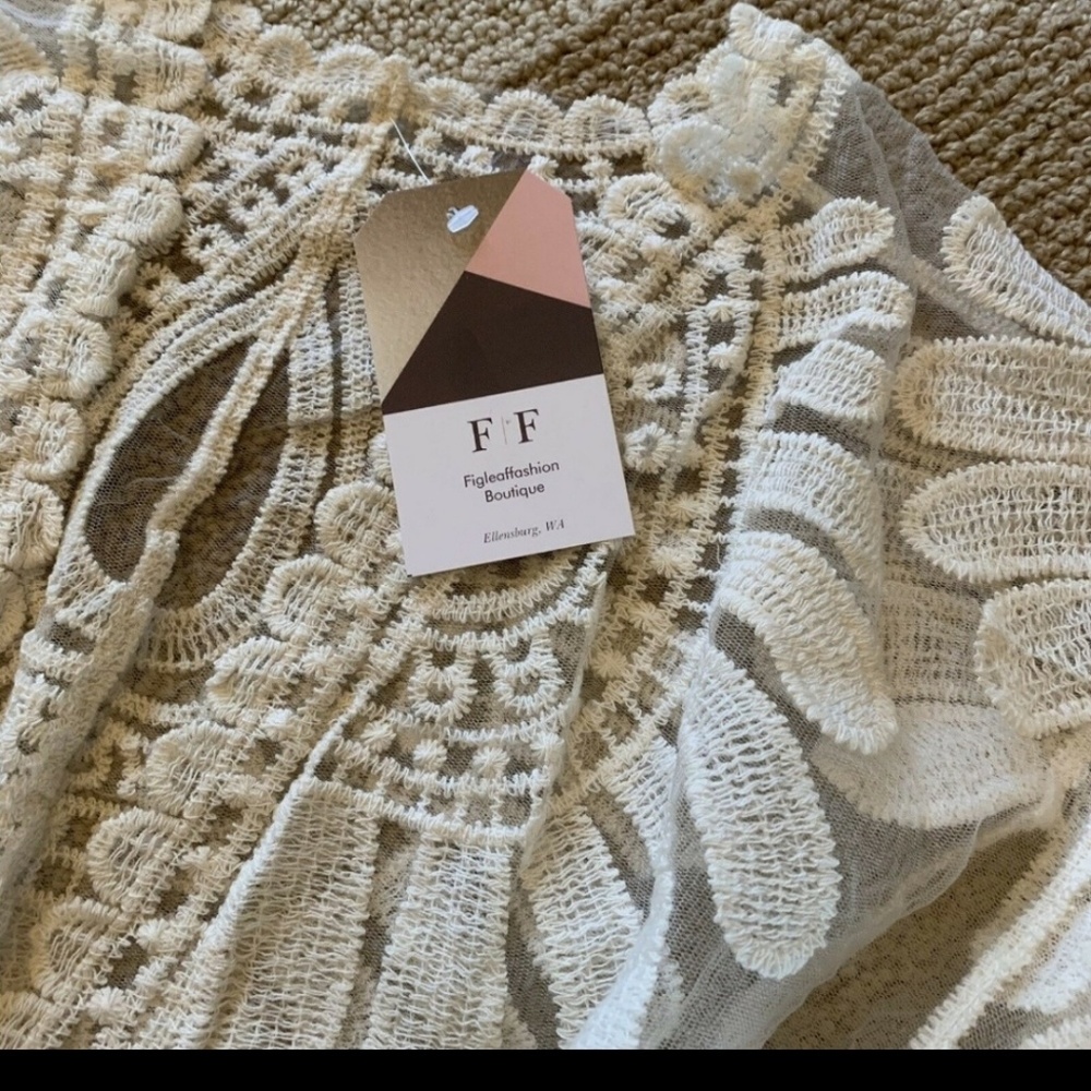 Eyelet Lace  Duster Jacket cream - Picture 2 of 6